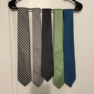 Set of 5 ties - assorted brands (nordstrom, ralph lauren)
